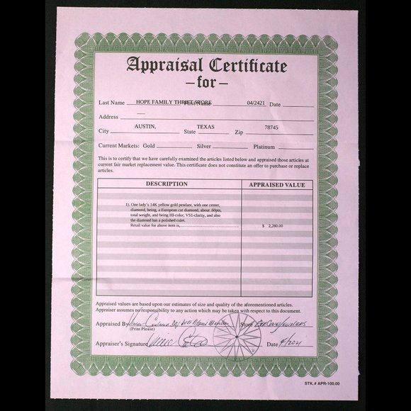 European-Cut Diamond Pendant on 14k Gold Chain - Picture 12 of 12